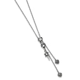 Sophia Jewelers Gothic Hearts & Sword CZ Adjustable Stainless Steel Necklace